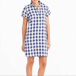 Jcrew Factory Blue and White Gingham Short Sleeve Dress Size XXS